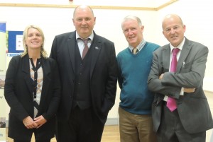 Ardcroney picture - Breda Conroy (Deputy Principal Ardcroney N.S.) with Damien Kennedy (Principal Nenagh College), Martin Ryan (Principal Ardcroney NS)  and Harry Freeman, Guest Speaker