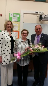 Rose is pictured with the Principal,Mr. Kennedy and Deputy Principal, Ms. Ann Melly. 