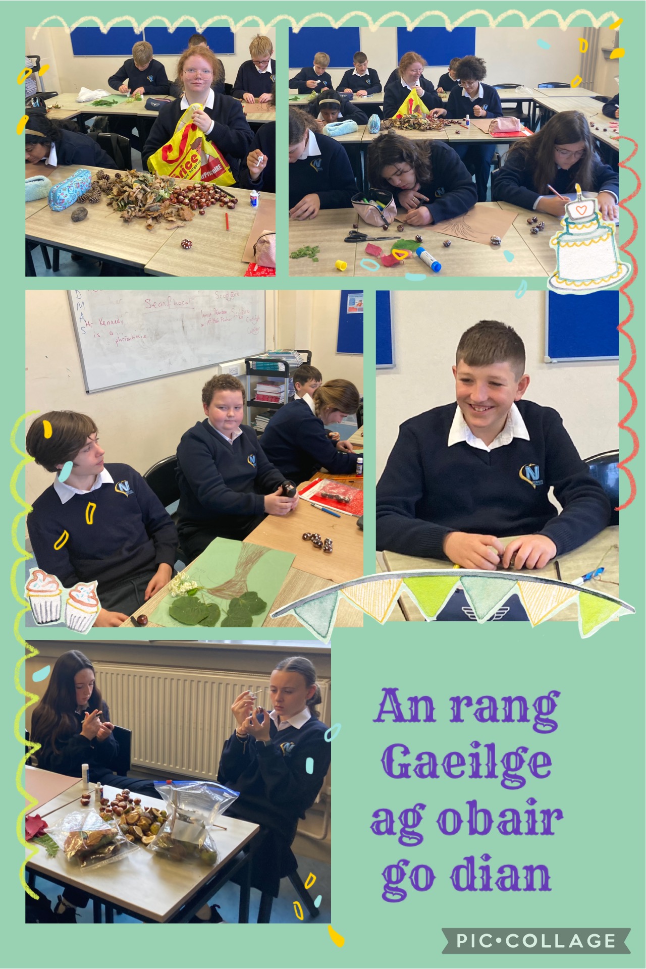Irish Class 1st Years hard at work in Irish Class – Nenagh College